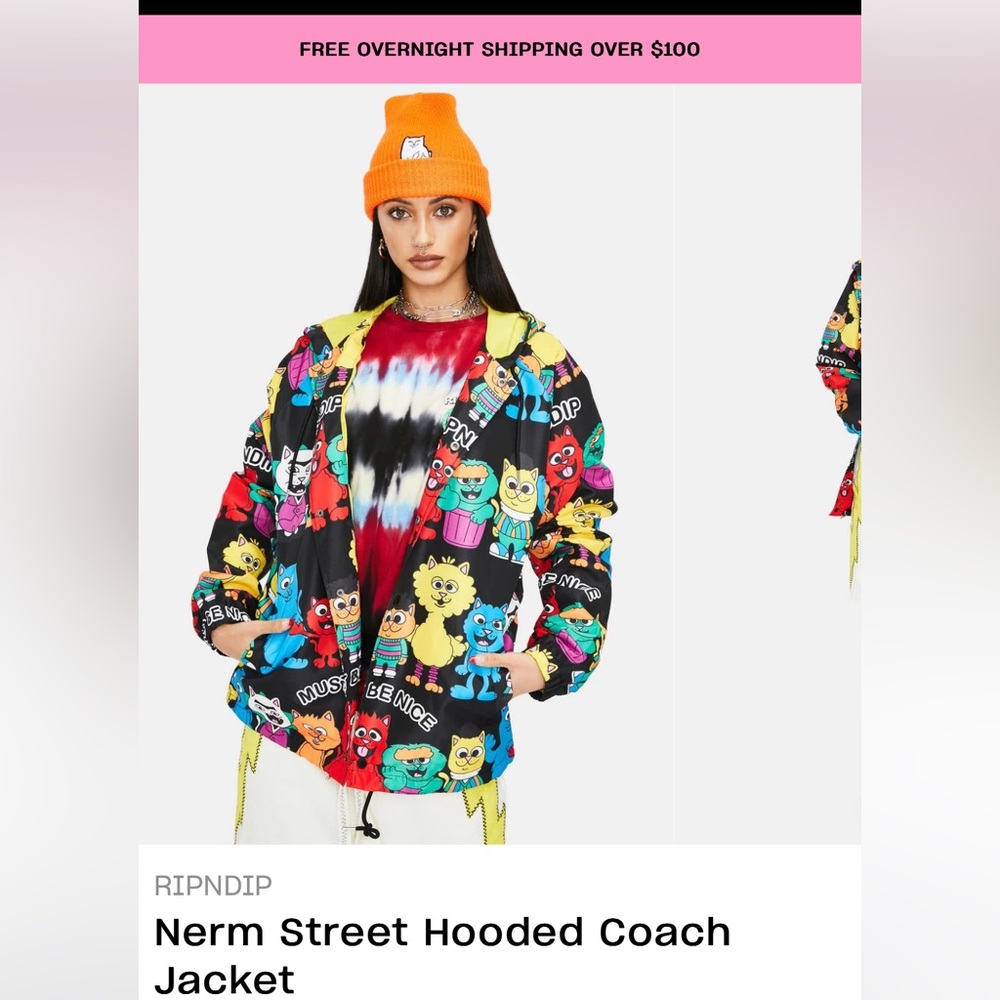 Ripndip Nerm Street Hooded Coach Jacket Size Medium EUC